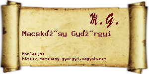 Macskásy Györgyi névjegykártya