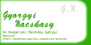 gyorgyi macskasy business card