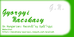 gyorgyi macskasy business card